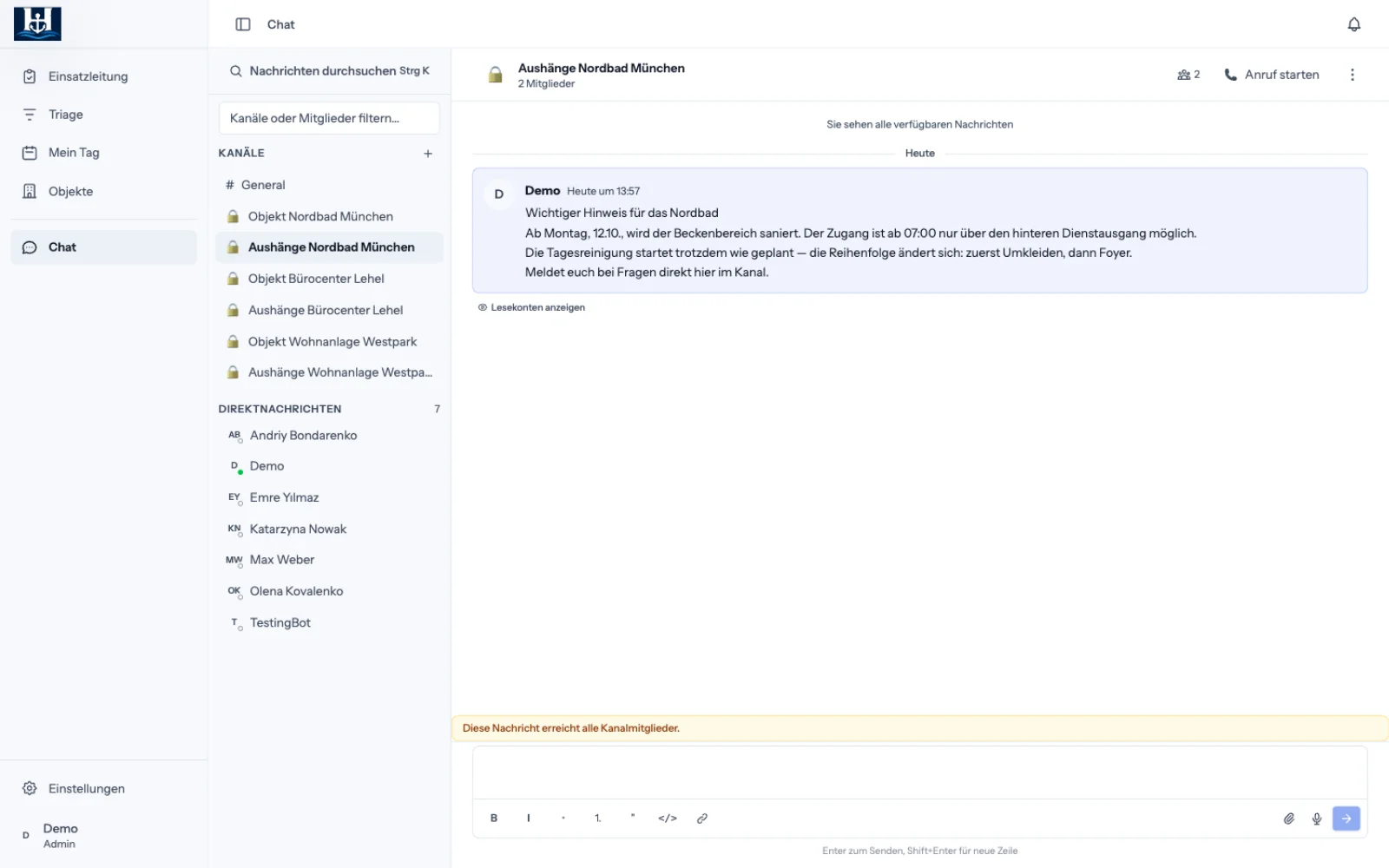 Aushänge statt Chat-Chaos